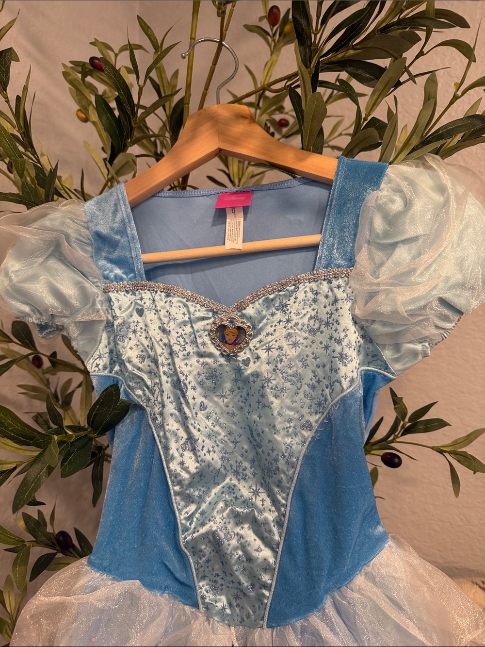 Disney Cinderella Light Blue Princess Dress with Sparkle Snowflake Bodice